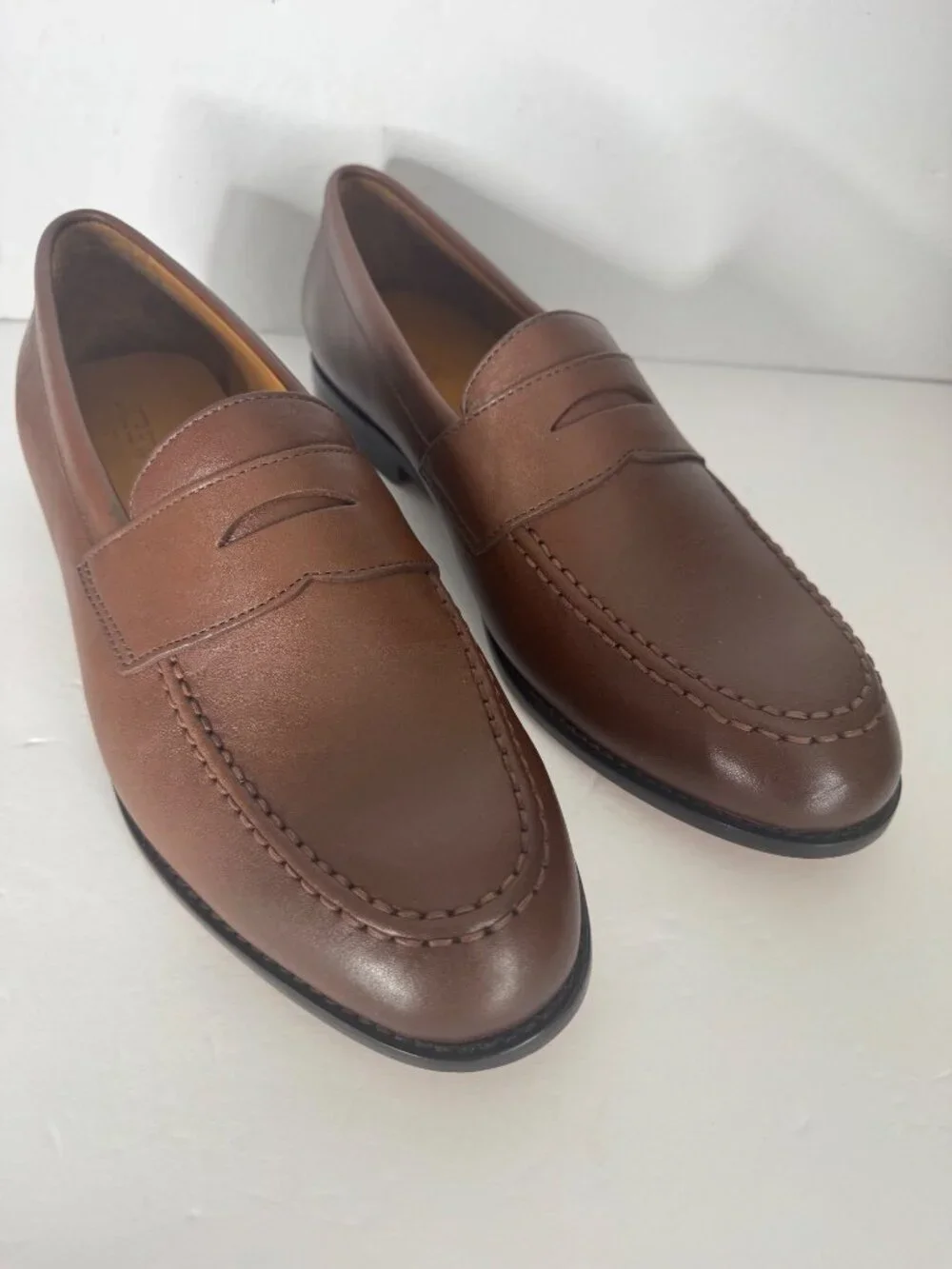 New J. CREW Classic Leather Penny Loafers Burnished Brown Size 11.5 $198 BW677